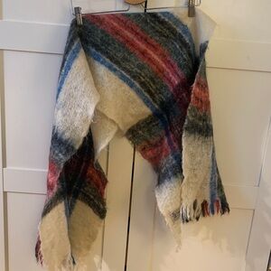 Elegant 100% mohair Multicolor Plaid Scarf